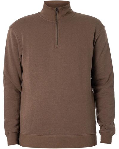 Jack & Jones Sweat-shirt Sweatshirt à demi-zip Bradley - Marron