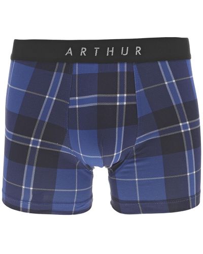 Arthur Boxers Boxer coton tartan ajusté - Bleu