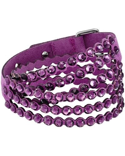 Swarovski Bracelets Manchette en Métal et Cristal Fushia - Violet