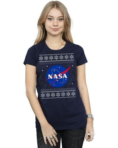 NASA T-shirt Classic Fair Isle - Bleu