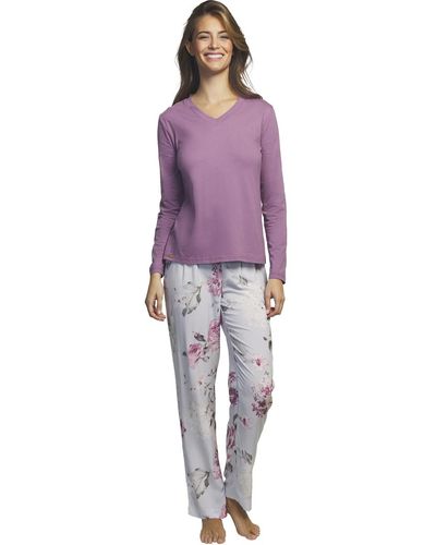 Selmark Pyjamas / Chemises de nuit Tenue détente et intérieur pyjama pantalon haut Romantica - Violet