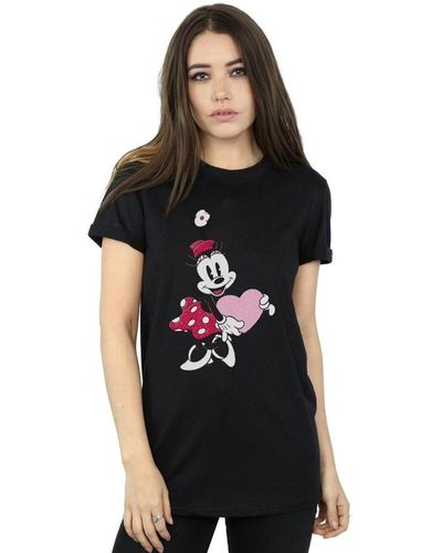 Disney T-shirt Minnie Mouse Love Heart - Noir