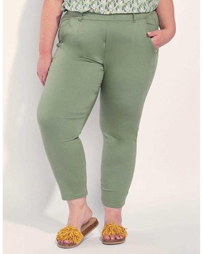 La Fiancee Du Mekong Pantalon Pantalon droit coton grande taille NIMA - Vert