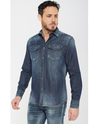 Le Temps Des Cerises Chemise Chemise juanito en jeans bleu