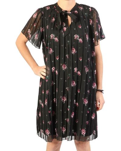 NA-KD Robe courte Mini Floral Pleated - Gris