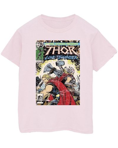 Marvel T-shirt Thor Love And Thunder Vintage Poster - Rose