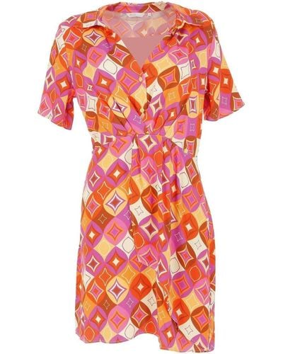Salsa Robe courte Geometric-print dress - Orange