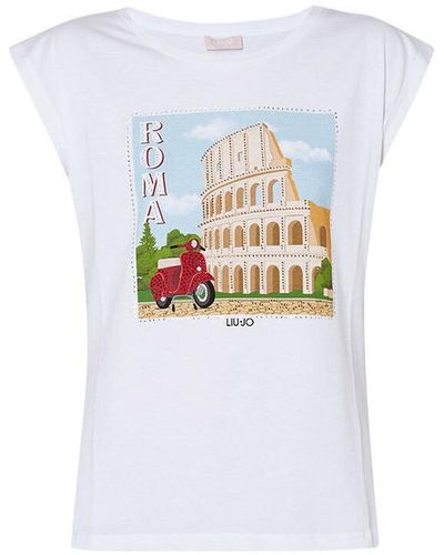 Liu Jo T-shirt écoconçu Roma City T-shirt - Blanc
