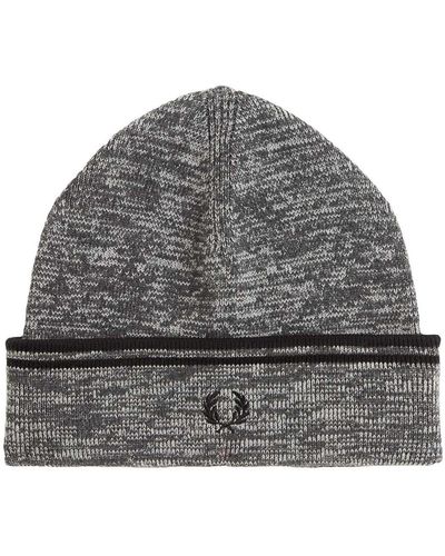 Fred Perry Bonnet Twin Tipped Merino Wool Beanie - Gris