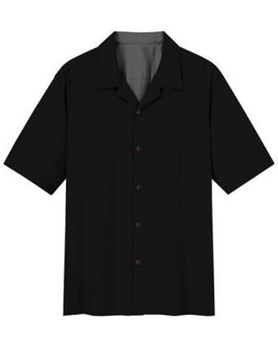 TOOCO T-shirt Chemise Bowling Noire Unie