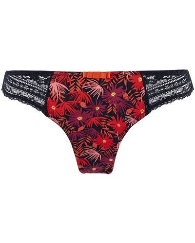 Pommpoire Tangas Tanga coquelicot/noir Tropical - Rouge