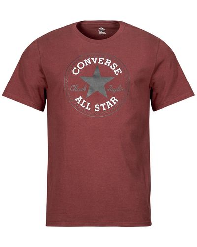 Converse T-shirt CHUCK PATCH TEE CHERRY DAZE - Rouge