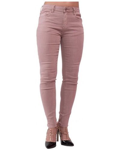 Primtex Jeans skinny Jean skinny rose parme taille haute coupe stretch