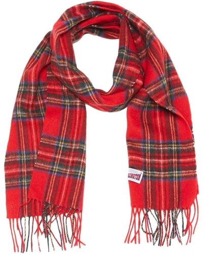 Harrington Echarpe Echarpe écossaise rouge 100% laine