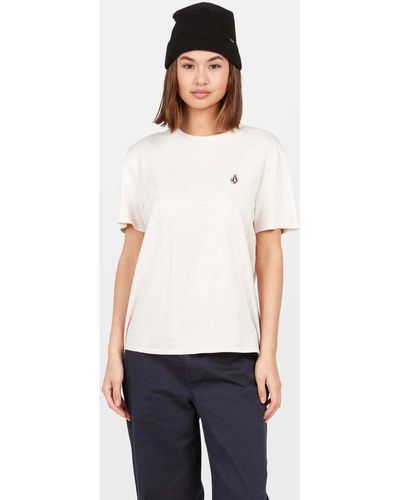 Volcom T-shirt Camiseta Chica Lock It Up Tee Ash - Blanc