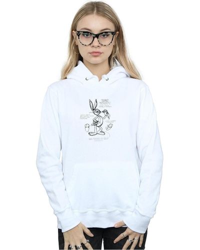 Dessins Animés Sweat-shirt Bugs Bunny Drawing Instruction - Blanc
