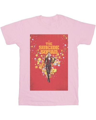 Dc Comics T-shirt The Suicide Squad Harley Quinn Poster - Rose