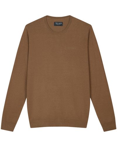 Teddy Smith Pull Pull col rond - Marron