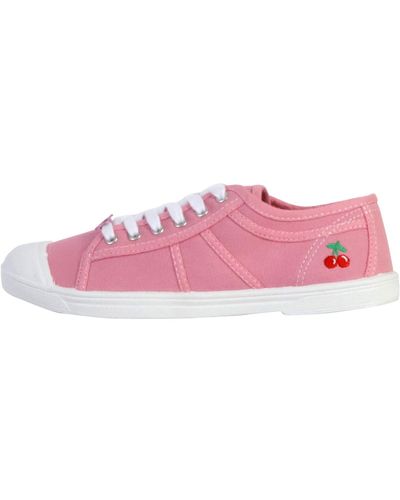 Le Temps Des Cerises Baskets basses Tennis à Lacets Basic 02 - Rose