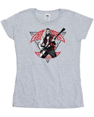 Marvel T-shirt Thor Love And Thunder Solo Guitar - Gris