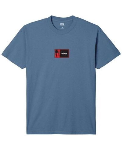 Obey T-shirt T-shirt Half Icon Pigment Coronet Blue - Bleu