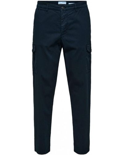 SELECTED Pantalon Slim Tapered Wick 172 Cargo Pants - Dark Sapphire - Bleu