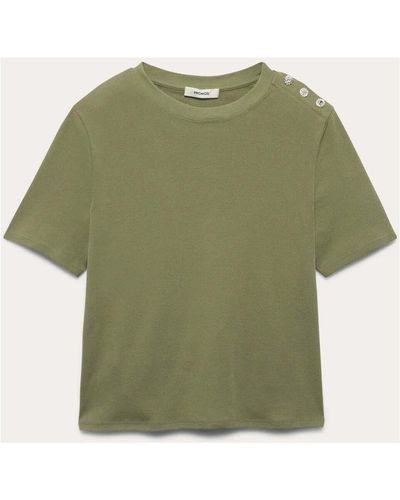 Promod Blouses T-shirt détail boutons-bijoux - Vert