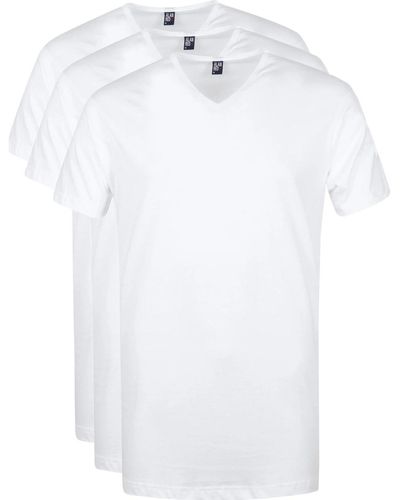 Alan Red T-shirt T-Shirt Vermont Col-V Blanc Lot de 3