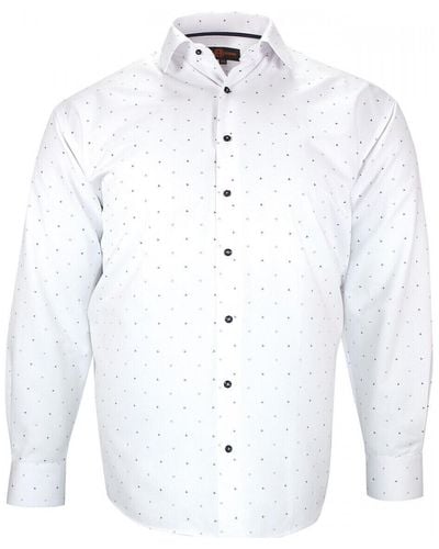 Doublissimo Chemise chemise forte taille tissus a motifs furtivo blanc