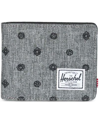 Herschel Supply Co. Portefeuille Hank RFID Raven Crosshatch Embroidery - Gris
