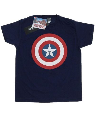 Marvel T-shirt Captain America Civil War Shield - Bleu