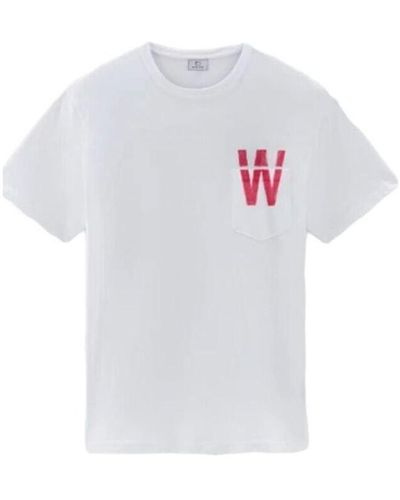 Woolrich T-shirt T-shirt Flag Bright White - Blanc