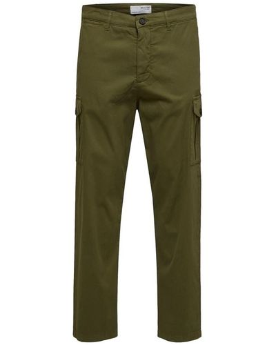 SELECTED Pantalon Noos Slim Tapered Wick Cargo Pants - Winter Moss - Vert