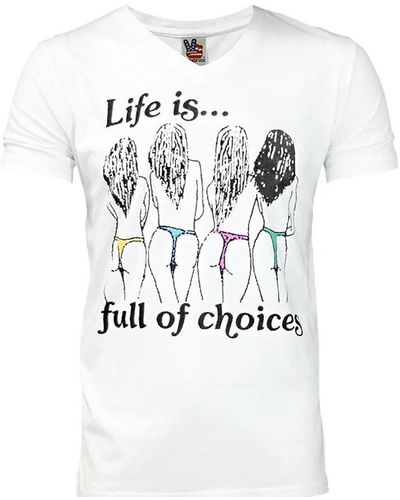 Junk Food T-shirt Life Is Full Of Choices - Blanc