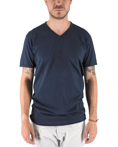 DEVID LABEL T-shirt Mosca T-Shirt Col V Bleu
