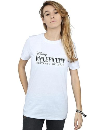 Disney T-shirt Maleficent Mistress Of Evil Logo - Blanc