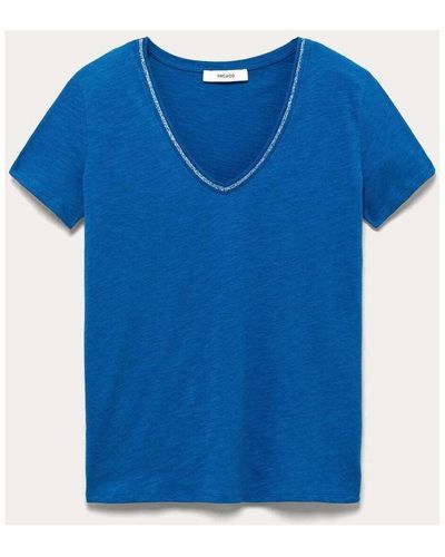 Promod Blouses T-shirt col V - Bleu