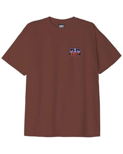 Obey T-shirt T-shirt Subvert Heavyweight Sepia - Marron
