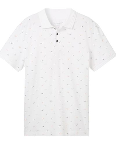Tom Tailor T-shirt Polo coton droit - Blanc