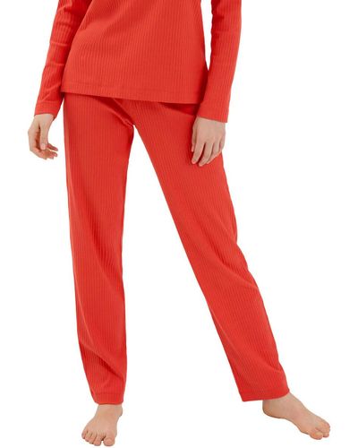 Lisca Pyjamas / Chemises de nuit Bas pyjama pantalon long Lucky Cheek - Rouge