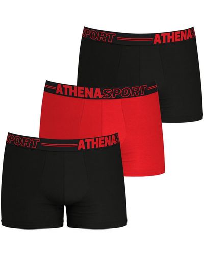 Athena Boxers Boxer, lot de 3 - Rouge