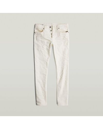 G-Star RAW Pantalon 51001 D552 - 3301 SLIM-G643 3D LT CHALK GD - Blanc