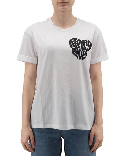 Replay T-shirt T-shirt oversize en coton biologique - Gris