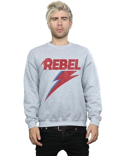 David Bowie Sweat-shirt Distressed Rebel - Gris
