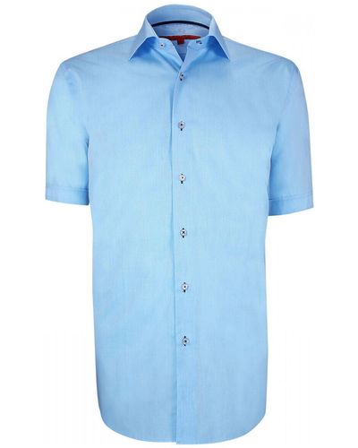 Andrew Mc Allister Chemise chemisette classique coupe droite shtraight bleu
