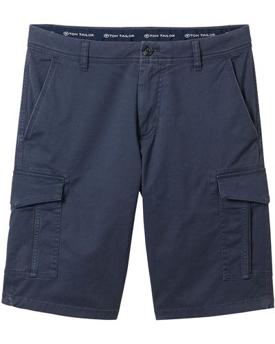 Tom Tailor Short Short coton cargo - Bleu