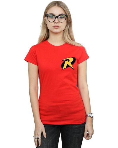 Dc Comics T-shirt Batman Robin Logo - Rouge