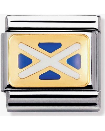 Nomination Bracelets Maillon Drapeau de l'Écosse - Bleu