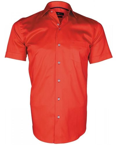 Emporio Balzani Chemise chemisette en popeline montebello rouge