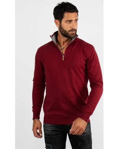 Hollyghost Pull Pull à col zip bordeaux - Rouge